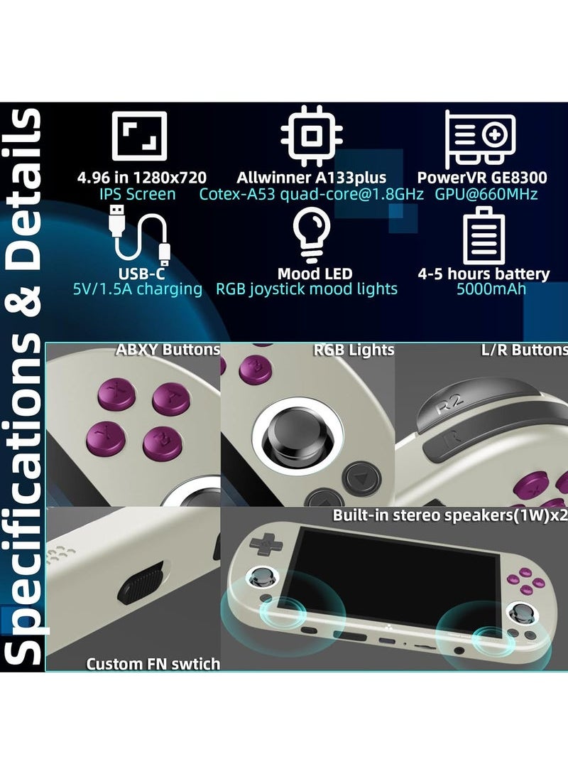 Generic - Trimui Smart Pro 5-inch Handheld Game Console Preinstalled Emulator System 128GB (Grey) - Image 1