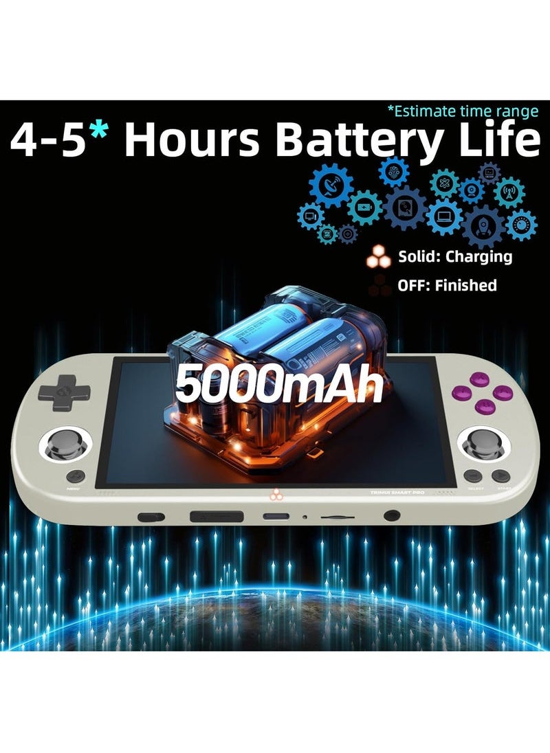 Generic - Trimui Smart Pro 5-inch Handheld Game Console Preinstalled Emulator System 128GB (Grey) - Image 1