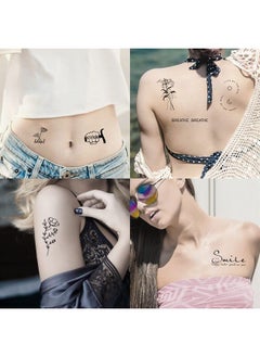Zeecdatoo 160+ PCS Realistic Temporary Tattoos, 74 Sheets Bigger Size Three Types Fake Tattoos, Include 40 Sheets Inspirational Quotes Inspirational Words Tattoos, 22 Sheets Wild Flower Floral Tattoos  - Image 2