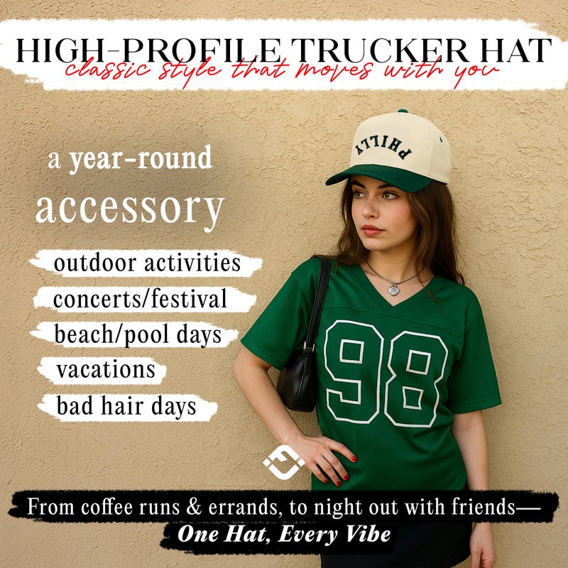 Funky Junque Two-Tone Canvas Snapback Baseball Cap - Philly (Upside Down) - Green/Beige - Image 2