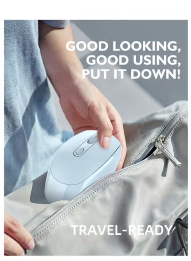 GULFLINK M107 2.4G Wireless Mouse Ergonomic Office Mouse with 3-Gear Adjustable DPI Built-in 500mAh Blue - Image 3