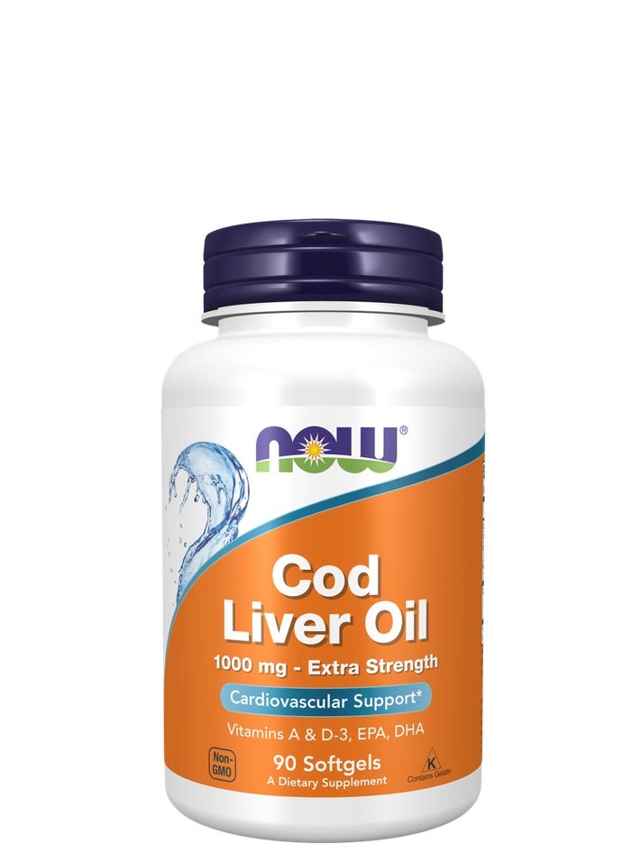 زيت كبد سمك القد قوة إضافية 1000 ملغ 90 كبسولة هلامية