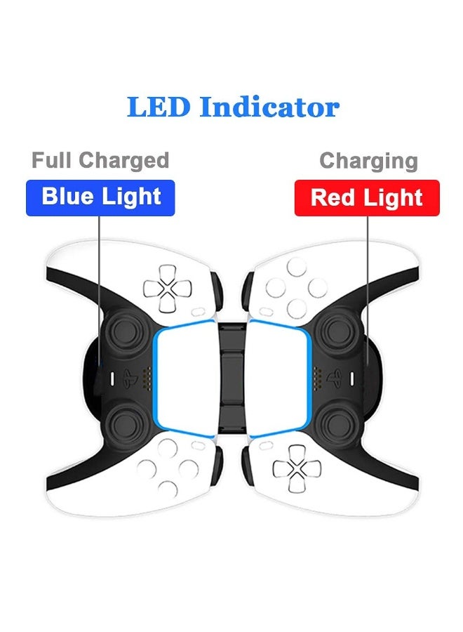 Charger Station for PS5 Controller, Upgraded Fast Dual USB Type C Docking Station Charging Stand with Led Indicator Lights Safety Chip Protection for Sony Playstation 5 Dualsense Controllers - Image 4