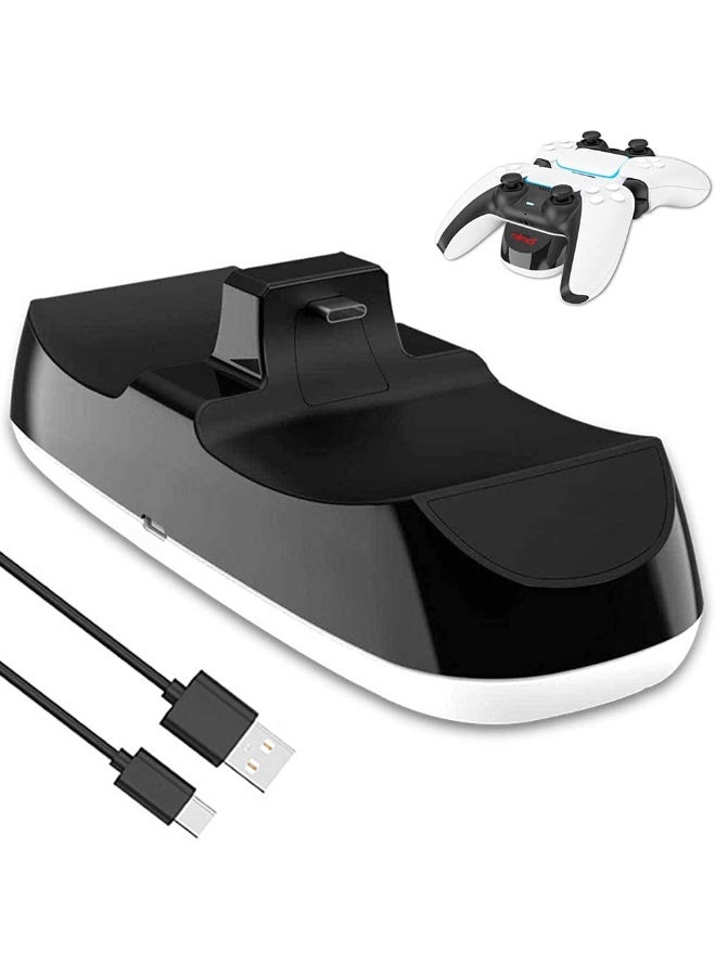 Charger Station for PS5 Controller, Upgraded Fast Dual USB Type C Docking Station Charging Stand with Led Indicator Lights Safety Chip Protection for Sony Playstation 5 Dualsense Controllers - Image 1