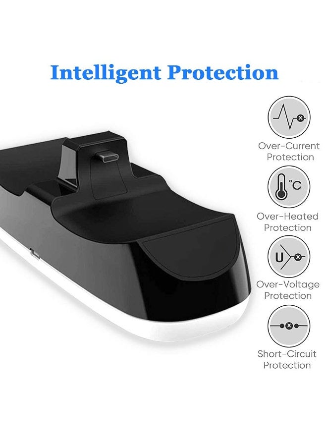 Charger Station for PS5 Controller, Upgraded Fast Dual USB Type C Docking Station Charging Stand with Led Indicator Lights Safety Chip Protection for Sony Playstation 5 Dualsense Controllers - Image 3