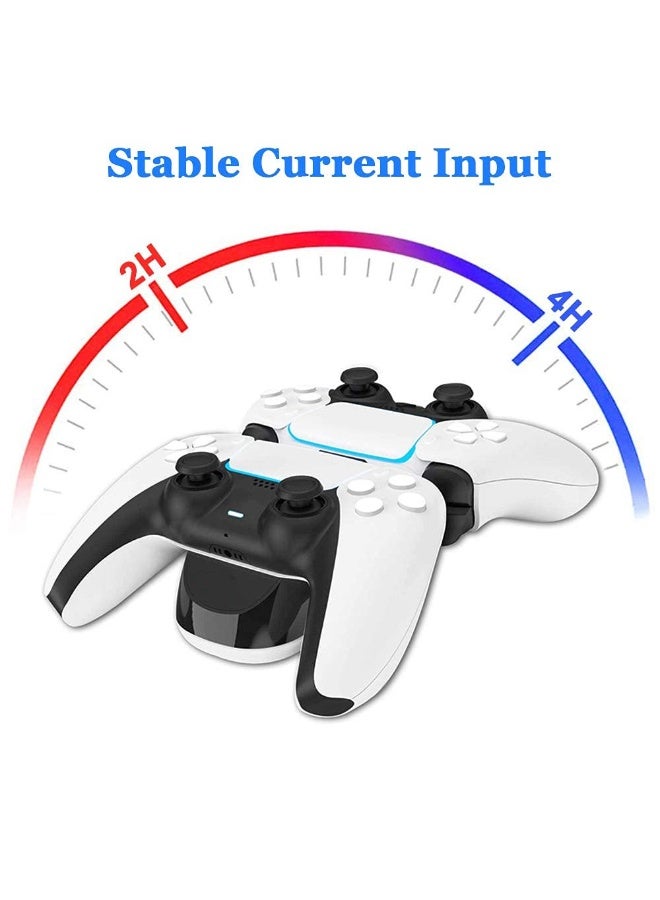 Charger Station for PS5 Controller, Upgraded Fast Dual USB Type C Docking Station Charging Stand with Led Indicator Lights Safety Chip Protection for Sony Playstation 5 Dualsense Controllers - Image 2