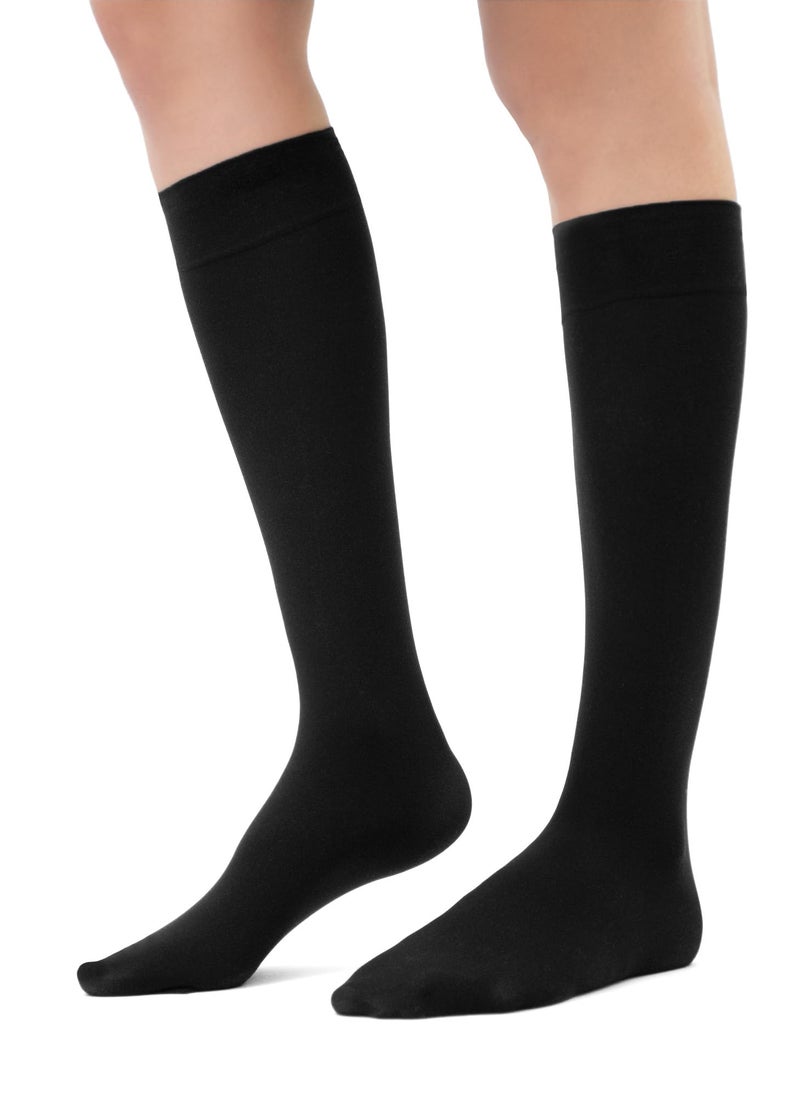 HUE womens Soft Opaque Knee High (Pack of 3) dress socks, Espresso, 1 US - Image 2