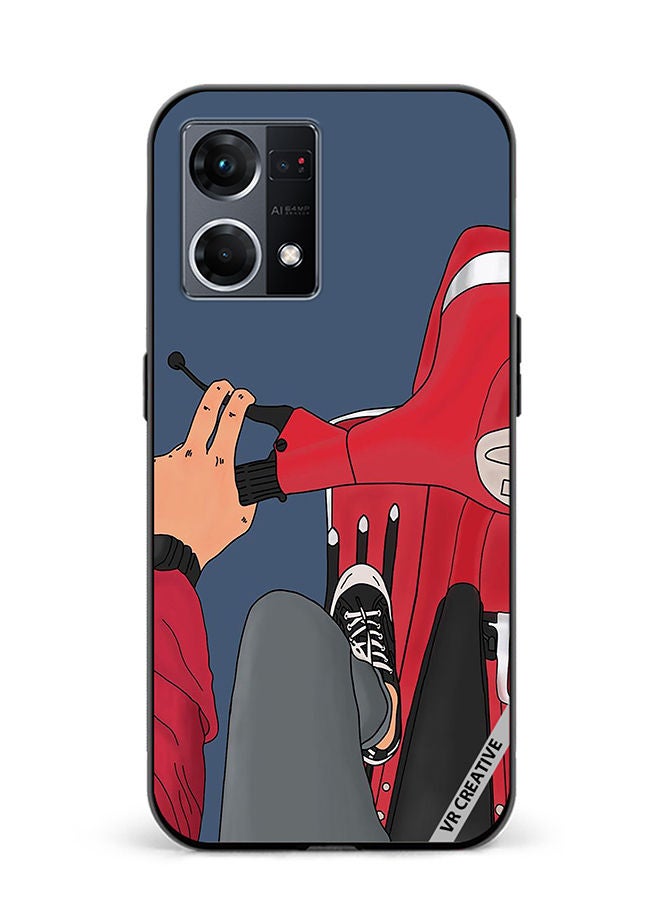 VR CREATIVE Protective Case Cover For Oppo Reno8 4G Cool Bike Design Multicolour - Image 1
