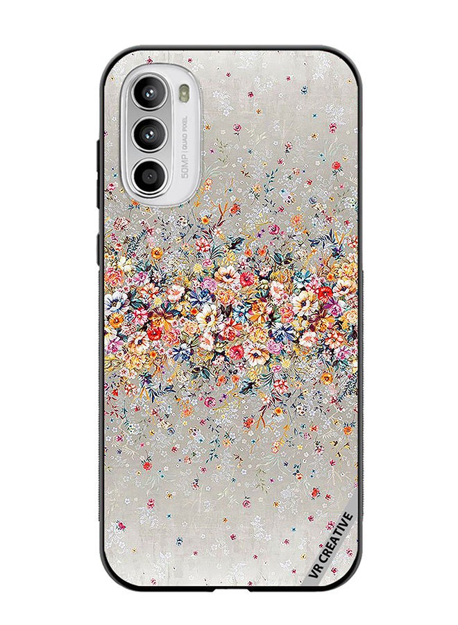 VR CREATIVE Protective Case Cover For Motorola Moto G82 Digital Floral Garland Design Multicolour - Image 1