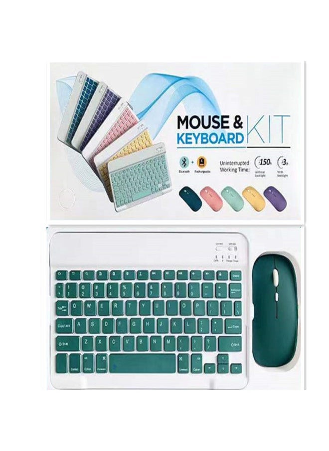 Portable Bluetooth Keyboard Mouse Set For Tablet Android Phone Thai Language Engraving Keyboard Pinyin Input Method-Color:Qingshan Dai-Product Type:7 Inch Bluetooth Keyboard + Battery Bluetooth Mouse - Image 1