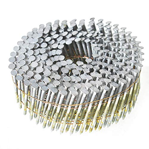 findmall 3600 Count Siding Nails 1-1/4 Inch by .092 Inch 15 Degree Ring Shank Hot-Dipped Galvanized Collated Wire Coil. Adapted to Gun Type CN55 or CN45 - Image 1