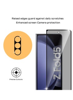 Excefore Privacy Protection Tempered Glass for Samsung Galaxy Z Fold 5 - Screen & Camera Lens Protector 2 Pack - Anti-peeping Security Shield  - Image 3