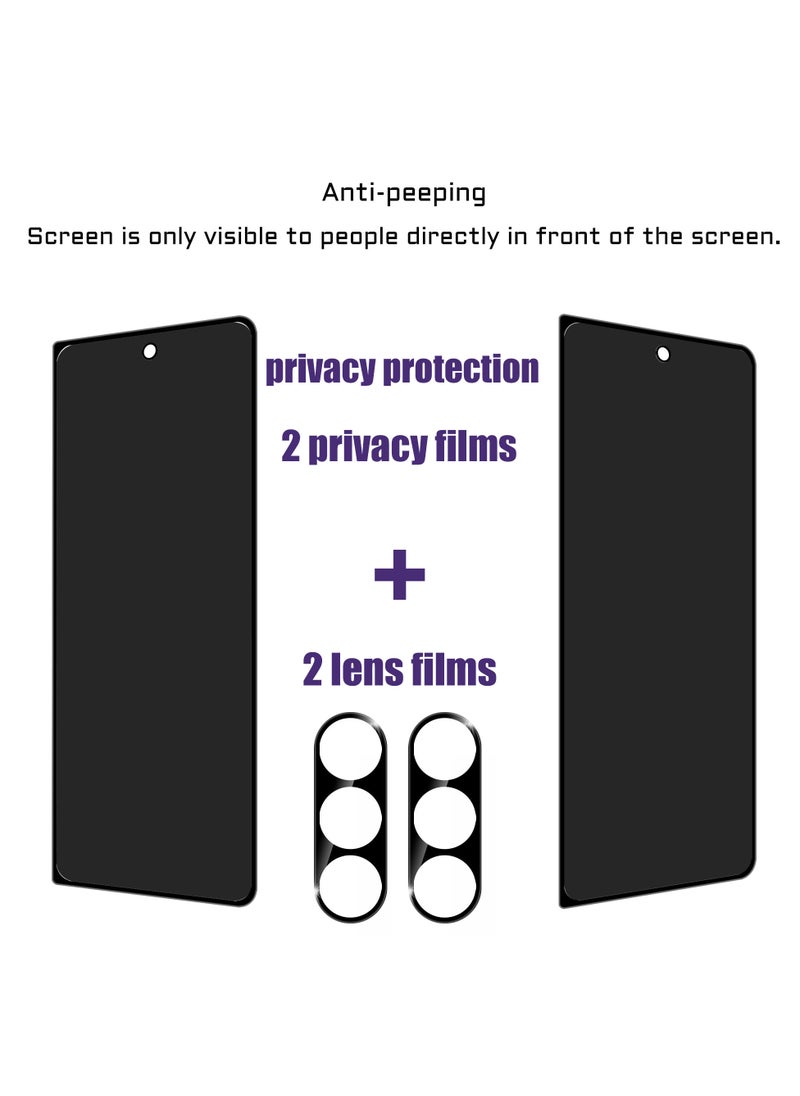 Excefore - Privacy Protection Tempered Glass for Samsung Galaxy Z Fold 5 - Screen & Camera Lens Protector 2 Pack - Anti-peeping Security Shield - Image 1