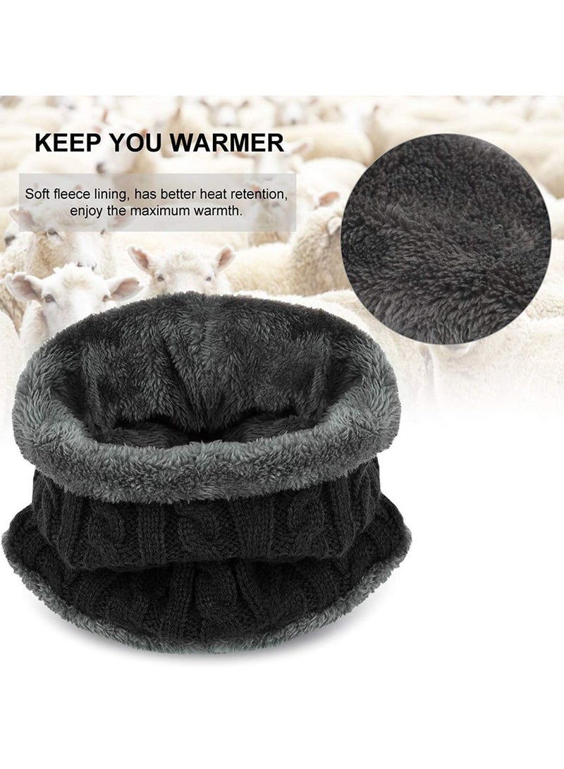GNAFOTU Winter Hat and Scarf Set for Kids Boys Girls, 2 Pcs Warm Knit Beanie Cap and Scarf with Fleece Lining for Kids of 5-14 Years Old - Image 3
