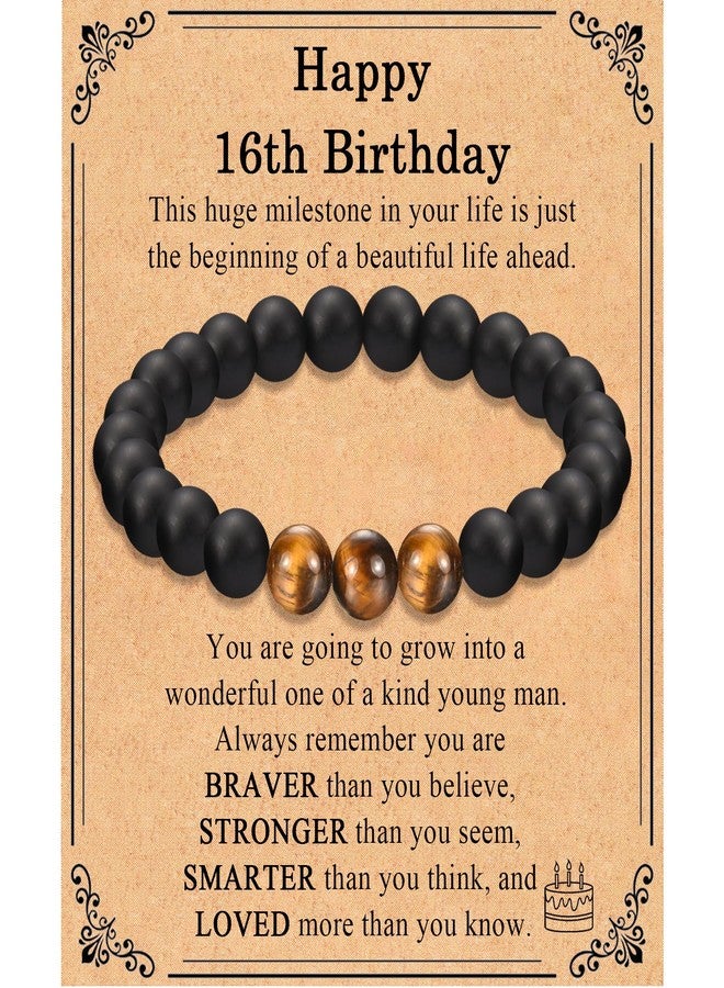 FIEEFX 16th Birthday Gifts for Boys, 16 Year Old Boy Birthday Gift Ideas, Cool Beaded Bracelet Gifts for 16 Year Old Boy with 16th Birthday Card, 16th Birthday Gifts for Son Grandson Nephew Brother Friends - Image 1
