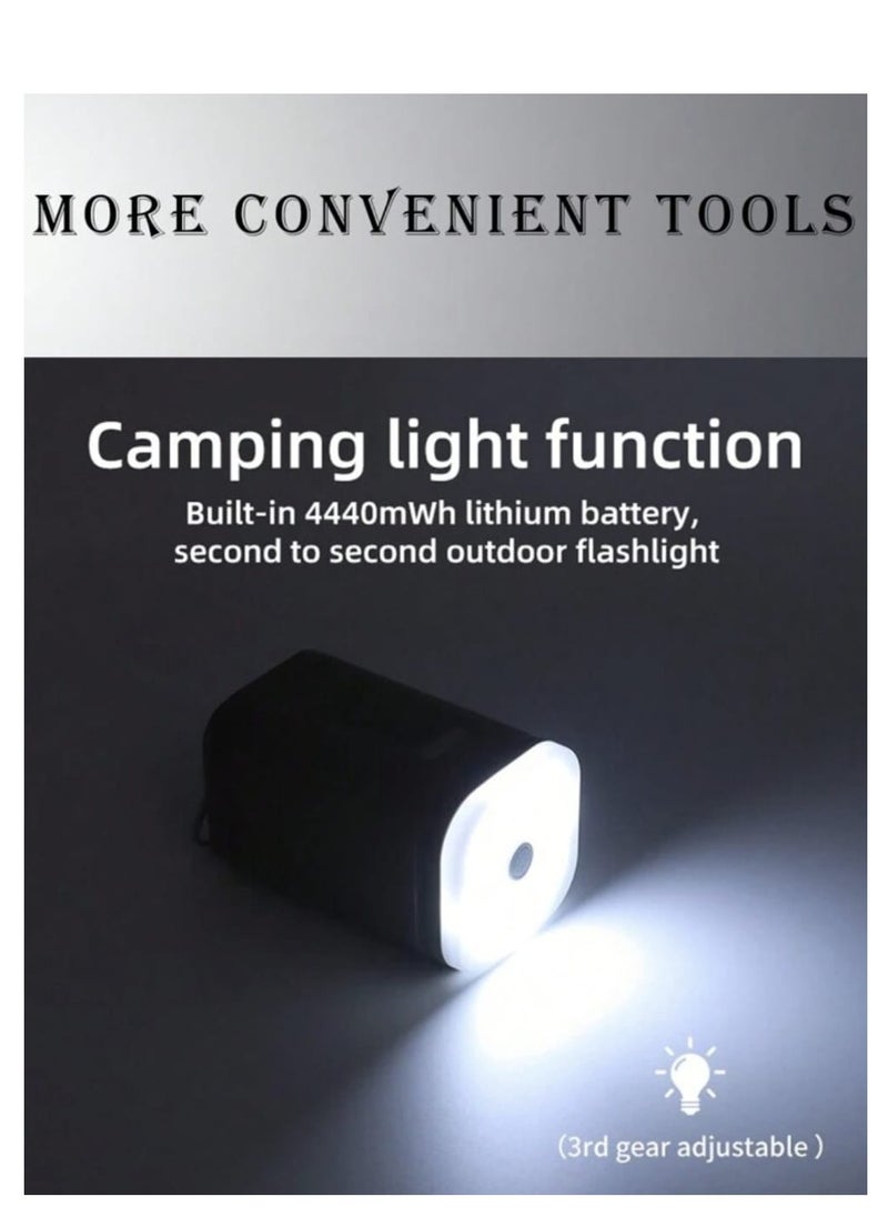 Generic - Portable multi-function air pump - safe and durable, smart lock anti-misstart, overheating protection, unique color is loved by young people. USB with 2-level brightness emergency light, tent hanging. Charging and pumping dual-use, pool toys, snow tubes, outdoor camping, fitness balls, children's bouncing balls, vacuum bags are available. Smaller than a cup, cordless and rechargeable, suitable for outdoor camping / hiking / beach / indoor storage - Image 1