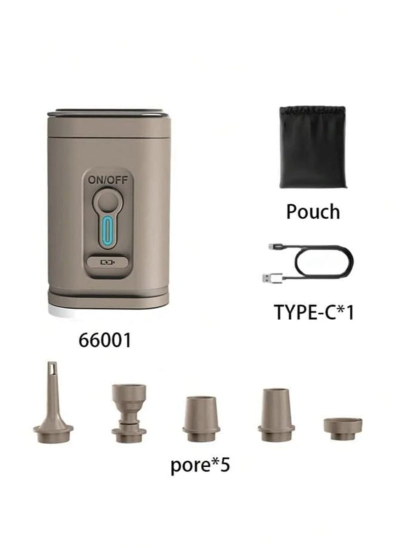 Generic - Portable multi-function air pump - safe and durable, smart lock anti-misstart, overheating protection, unique color is loved by young people. USB with 2-level brightness emergency light, tent hanging. Charging and pumping dual-use, pool toys, snow tubes, outdoor camping, fitness balls, children's bouncing balls, vacuum bags are available. Smaller than a cup, cordless and rechargeable, suitable for outdoor camping / hiking / beach / indoor storage - Image 1