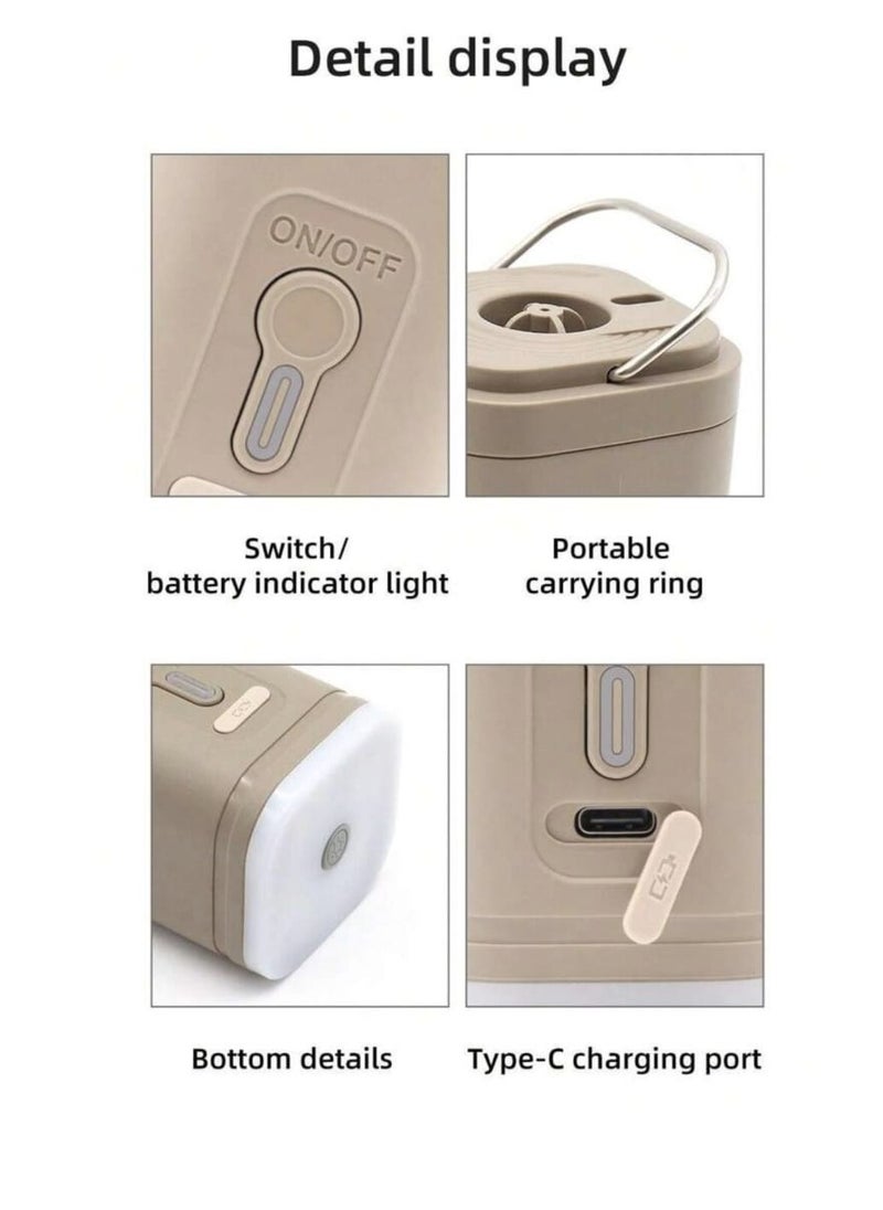 Generic - Portable multi-function air pump - safe and durable, smart lock anti-misstart, overheating protection, unique color is loved by young people. USB with 2-level brightness emergency light, tent hanging. Charging and pumping dual-use, pool toys, snow tubes, outdoor camping, fitness balls, children's bouncing balls, vacuum bags are available. Smaller than a cup, cordless and rechargeable, suitable for outdoor camping / hiking / beach / indoor storage - Image 1