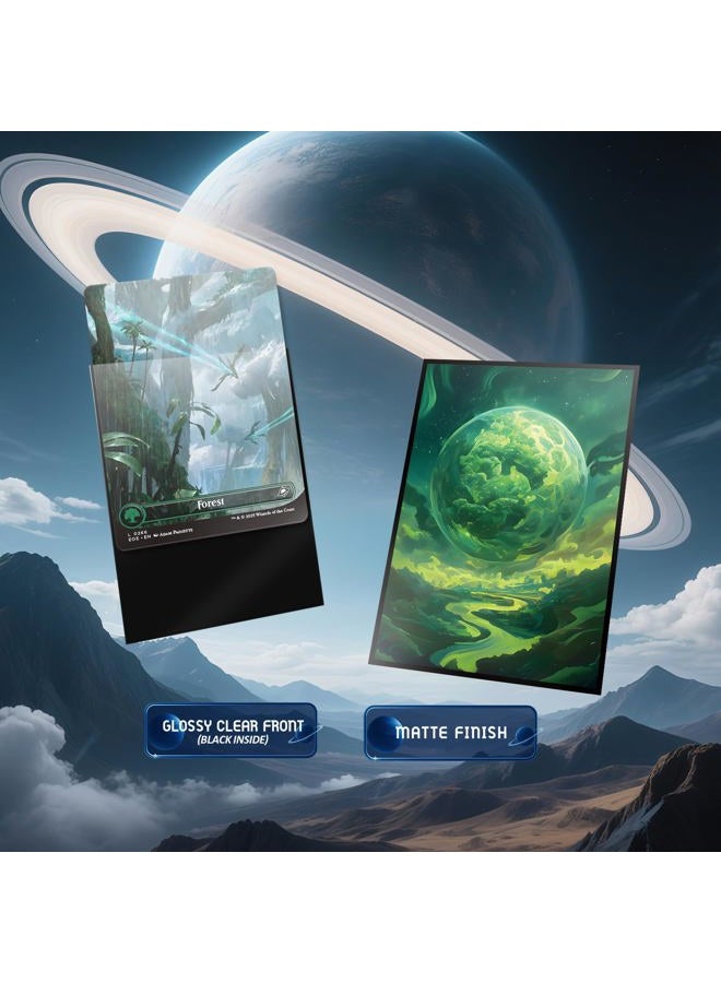 Kiiransr MTG Card Sleeves - Forest - Planet Basic Lands Series - Ultra Clear Front & Matte Finish Back, 100 Count Standard Size Matte Art Sleeve for Magic The Gathering - Image 3