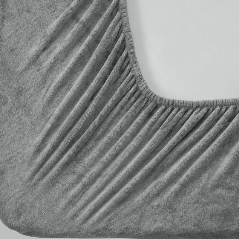 بيديليت أوراق الفانيلا البديليت ذات الحجم المزدوج الرمادي - صفائح الصوف الناعمة الفائقة مجموعة من الرقيقة الزائدة 3 قطع (تضمين ورقة مسطحة ملاءمة 1 وسادة) - Image 5