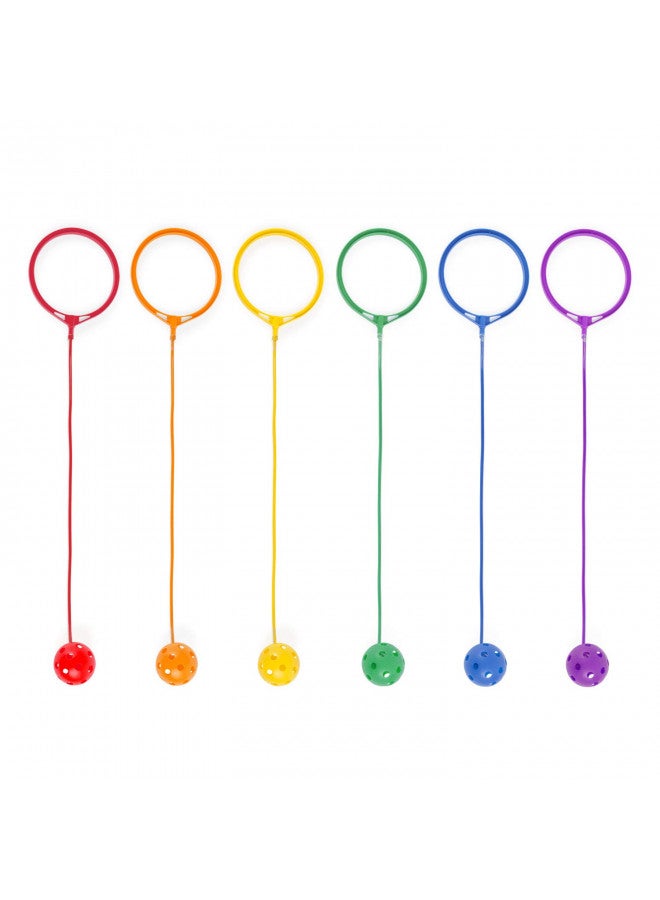 Champion Sports Champion Sports Skip Ball Ankle Toy for Kids, Pack of 6, Assorted Colors - Durable Hopper / Swingball Set with 18-Inch Cord, 5.5-Inch Diameter Ankle Ring - Fun Jumper and Exercise Equipment - Image 1