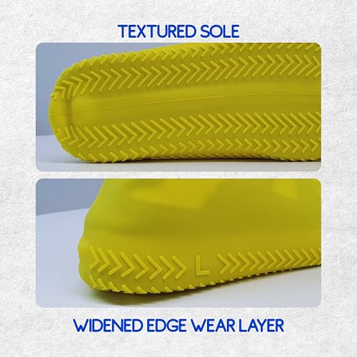 FOOTINSOLE.COM Waterproof Silicone Rubber Shoe Covers for Rain, Non-Slip Easy-handy Water Resistant Overshoes Outdoor Cycling Hiking Protectors Apply to Men, Women, Kids (Small, WHITE) - Image 3