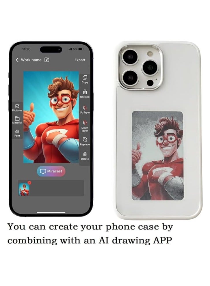 YATU DIY Customizable E-Ink Smart Photo Phone Case (White, For iPhone 14 Pro) - Image 4