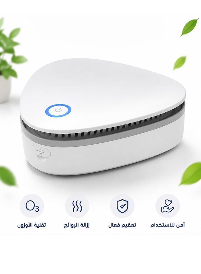 موندا جهاز قابل لإعادة الشحن لإزالة روائح الثلاجة بوضعين للتشغيل، مزيل روائح محمول يعمل عبر USB للثلاجة وخزانة الأحذية والملابس والسيارة، بدون فلتر، أبيض، 11.5 × 11.5 × 4.3 سم - Image 1
