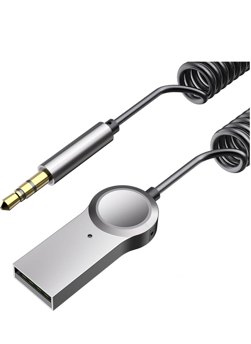 SYOSI - Aux to Bluetooth 5.1 Adapter, High Resolution Wireless Audio Bluetooth 5.1 Adapter with Audiophile USB DAC 3.5mm AUX for Car/Home Stereo Hi Res Music Streaming, No Charging Needed - Image 1