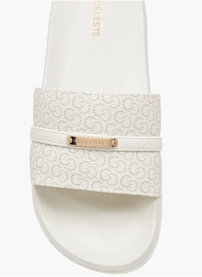 سيليست Womens Slide Slippers With Slip On Closure