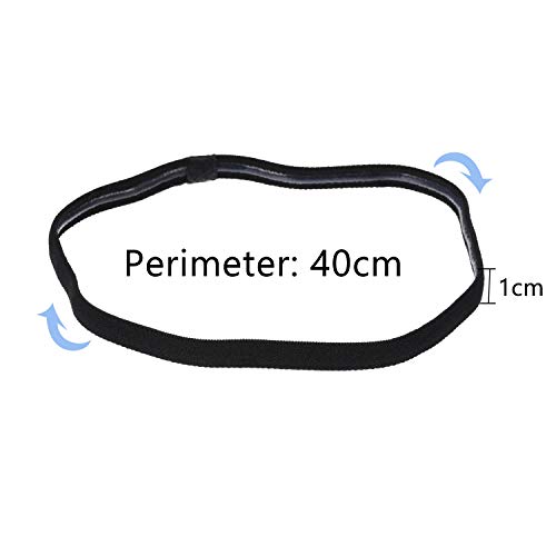 Sumind 4 Pieces Thick Non-Slip Elastic Sport Headbands Football Hair Headbands for Women and Men (Black, Gray - Image 3