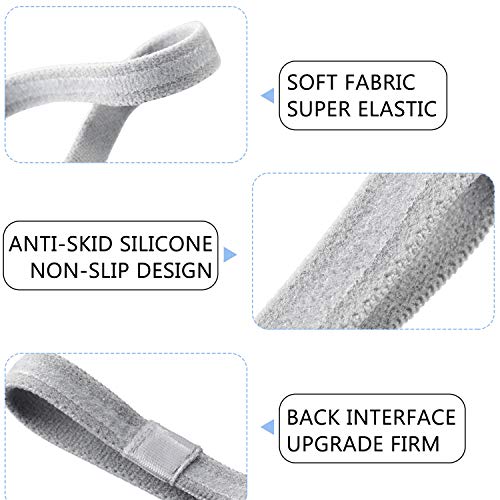 Sumind 4 Pieces Thick Non-Slip Elastic Sport Headbands Football Hair Headbands for Women and Men (Black, Gray - Image 4