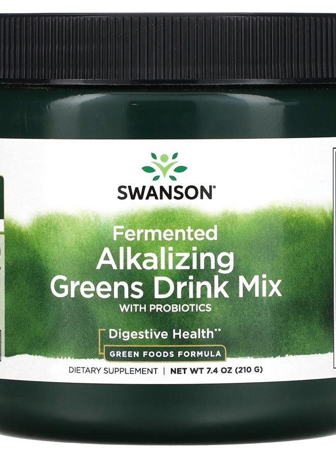 SWANSON Fermented Alkalizing Greens Drink Mix With Probiotics 7.4 oz (210 g)