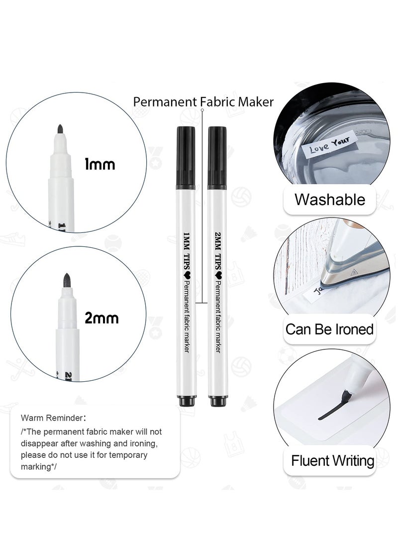 Chielor 100 Pieces No-Iron Clothing Labels Wash Writable Self Adhesive Name Labels Tags with Permanent Fabric Marker for Nursing Home Daycare, Washer and Dryer - Image 4