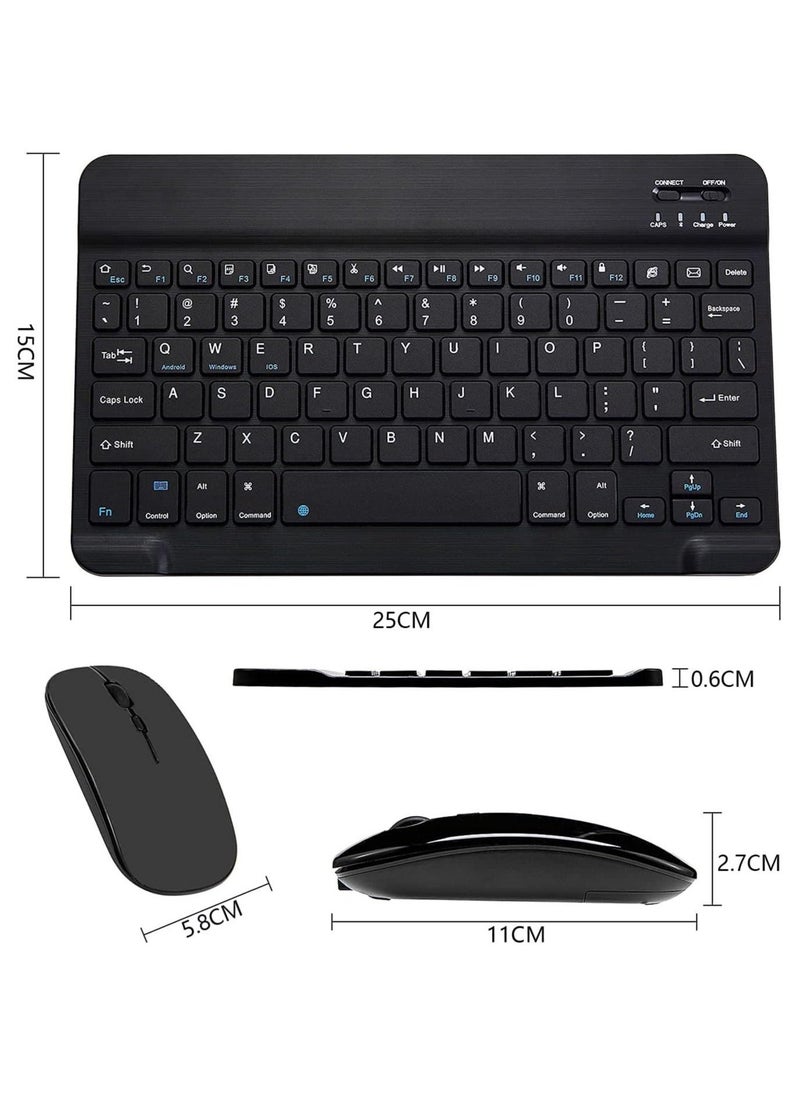 Arabic and English Bluetooth Keyboard and Mouse Combo, Ultra-Slim Portable Compact Wireless Mouse Keyboard Set for IOS Android Windows Tablet Phone iPhone iPad Pro Air Mini