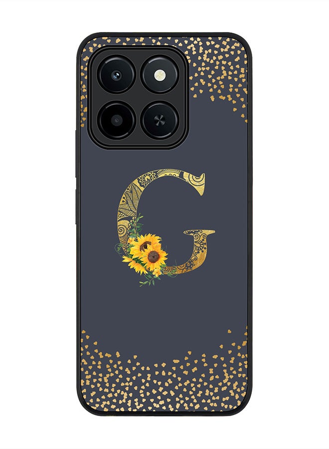 Stylizedd For Honor X6c Case,Slim fit Camera Protection, Shockproof Thin Phone cover  - Custom Floral Monogram - G  (Grey )