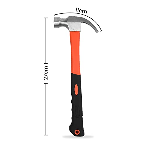 Oblivion Claw Hammer - Carbon Steel Shaft with 450g Steel Shaft and 13-Inch Fiberglass Handle | Comfortable Grip Forged Head Flat Head Hammer for Driving and Pulling Out Nails (1Pc) - Image 4