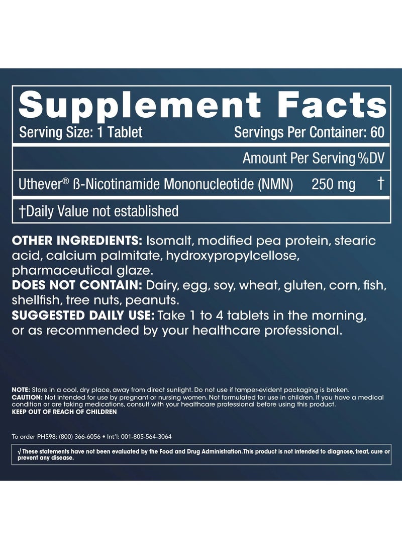 ProHealth NMN Pro 250™ Sustained Release - Uthever® NMN, 250 mg, 60 tabs - Living Machine™ - Image 3