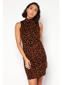 T Tahari Women Printed Mini Dress, Brown  - Image 1