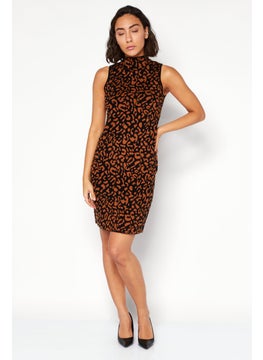 T Tahari Women Printed Mini Dress, Brown  - Image 2