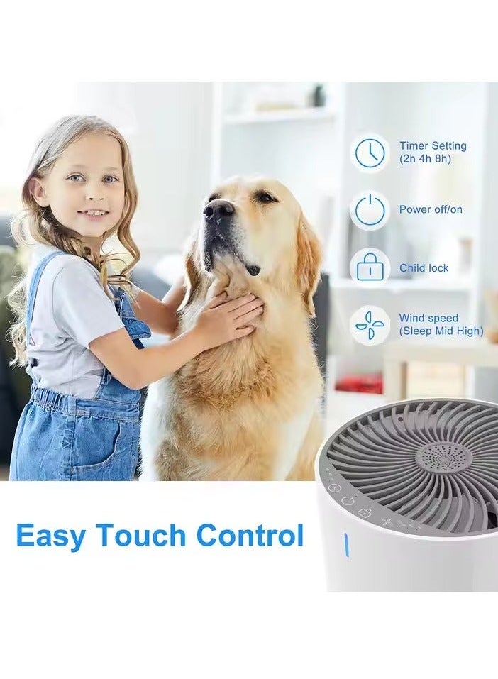 ايتي لايف أجهزة تنقية هواء منزلية، غبار، دخان، شعر حيوانات أليفة، مساحة تصل إلى 80 مترًا مربعًا، فلتر هواء H13 True HEPA مع مؤقت، وضع السكون، خالٍ من الأوزون، منقي هواء هادئ 24 ديسيبل لغرفة النوم والمكتب، GL-K802 أبيض - Image 5