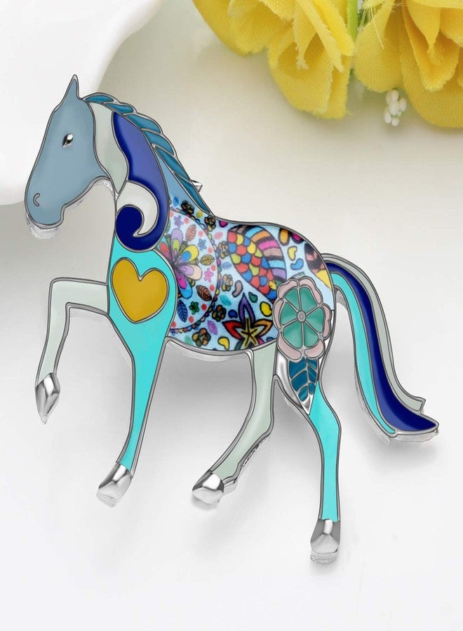NEWEI Enamel Alloy Elegant Horse Brooch Pin For Women Girl Gift Clothes Scarf Decoration Animal Jewlery - Image 2