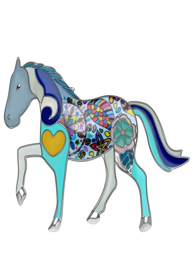 NEWEI Enamel Alloy Elegant Horse Brooch Pin For Women Girl Gift Clothes Scarf Decoration Animal Jewlery - Image 1