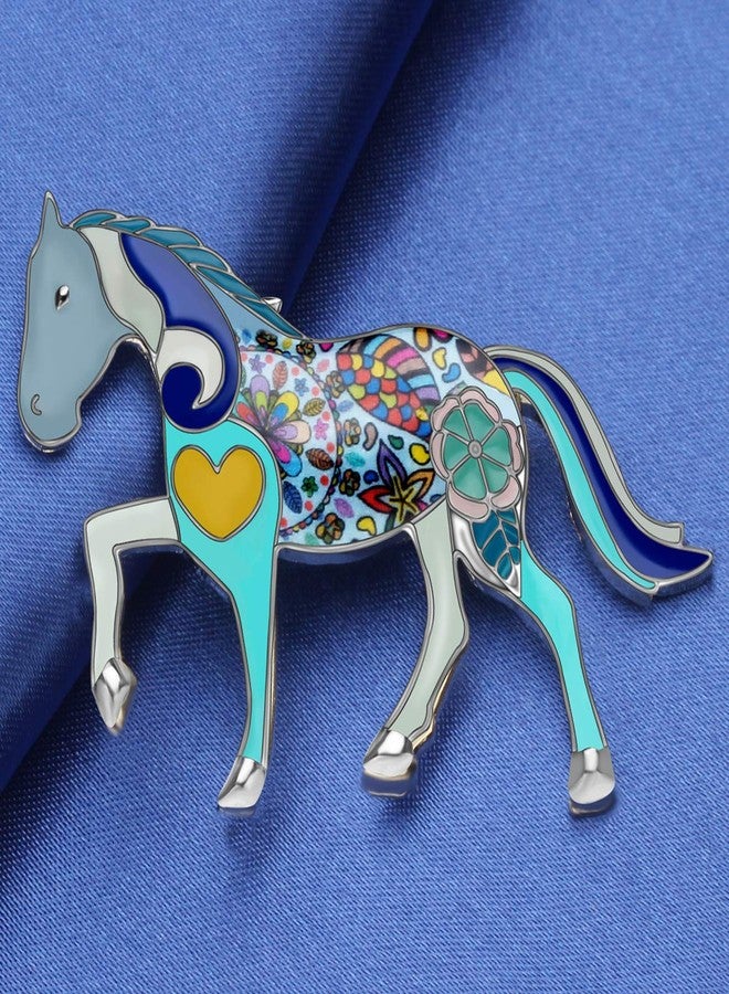 NEWEI Enamel Alloy Elegant Horse Brooch Pin For Women Girl Gift Clothes Scarf Decoration Animal Jewlery - Image 4
