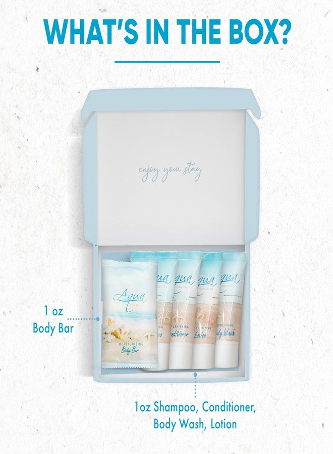 1-Shoppe All-in-Kit 1-Shoppe Aqua Organics Amenity Kit | Boxed Hotel Toiletries Bulk Set | 1 oz Shampoo, Conditioner, Lotion, Body Wash & Bar Soap | 5 piece set - Image 3