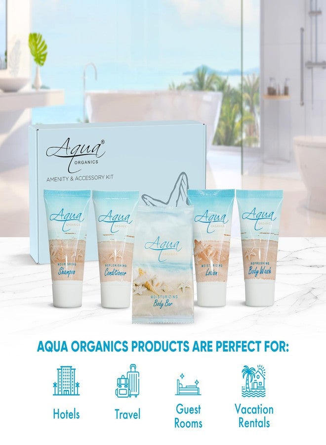 1-Shoppe All-in-Kit 1-Shoppe Aqua Organics Amenity Kit | Boxed Hotel Toiletries Bulk Set | 1 oz Shampoo, Conditioner, Lotion, Body Wash & Bar Soap | 5 piece set - Image 2
