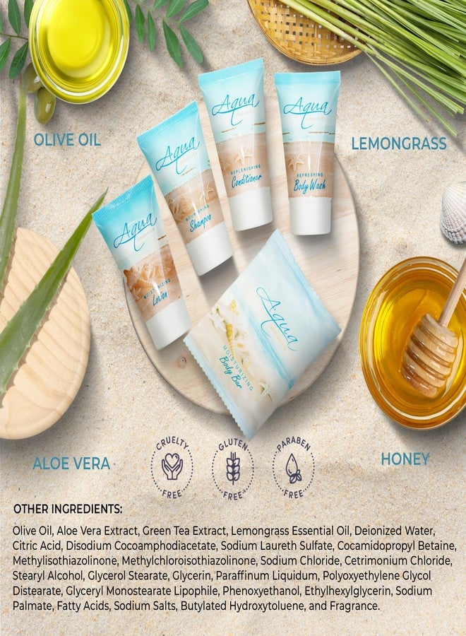 1-Shoppe All-in-Kit 1-Shoppe Aqua Organics Amenity Kit | Boxed Hotel Toiletries Bulk Set | 1 oz Shampoo, Conditioner, Lotion, Body Wash & Bar Soap | 5 piece set - Image 5