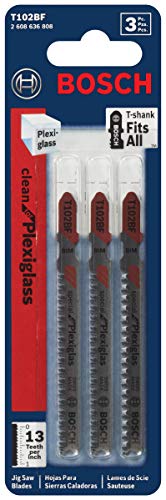 Bosch T102BF 3-Piece 2-5/8 In. 13 TPI Clean for Plexiglas Bi-Metal Jig Saw Blades - Image 2