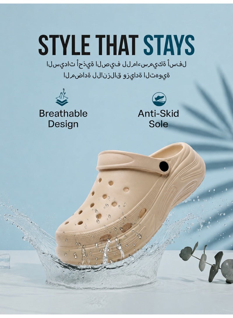 GUOLUOFEI Clogs for Women Adult Thick Sole Cushioned Garden Shoes Slippers - Image 2