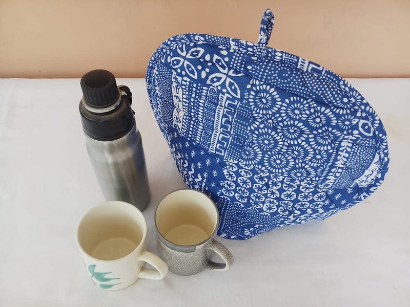 Malan Bai Mandala Tea Cozy Cover malati Hand Block Winter Tea Cozy Cotton Tea Kettle Warmer Pot Cover Hot Coffee Cover Handamde Kitchen Décor Brand: Malan Bai - Image 1